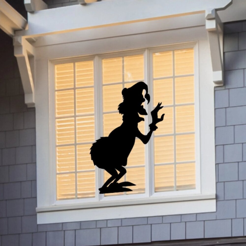 Merry Christmas Large Window Cling Silhouette Decal:Reusable